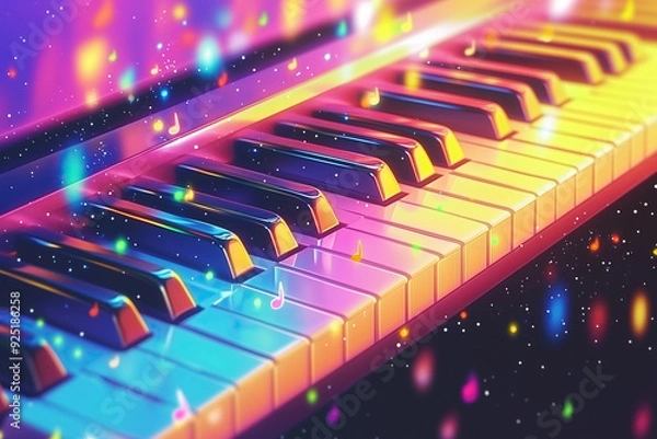 Fototapeta 3d piano background