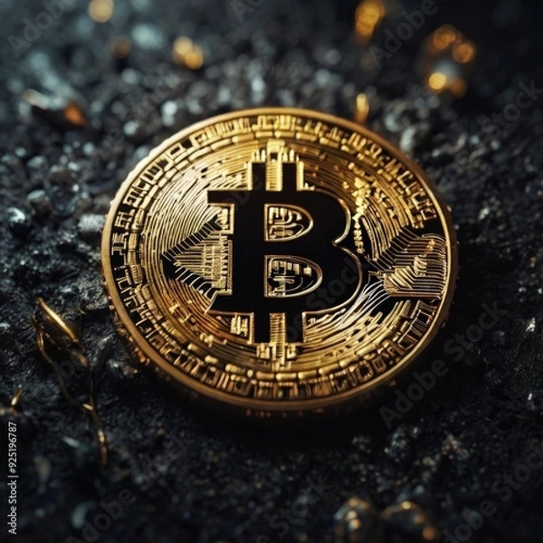 Fototapeta Bitcoin Cryptocurrency