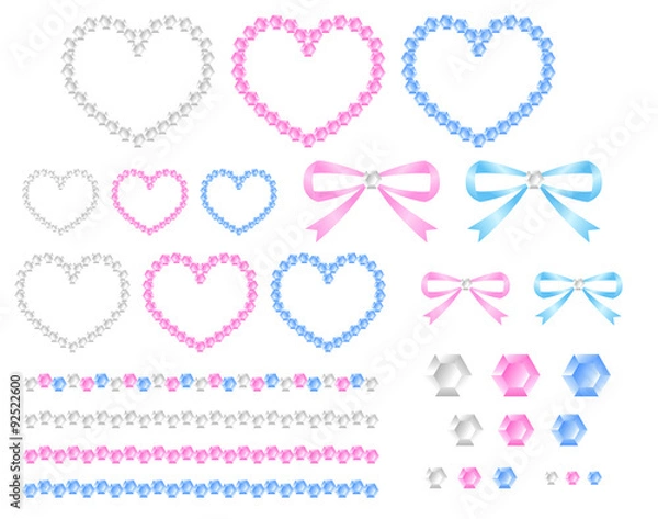 Obraz ラインストーン　単体・ハート・ライン　セット