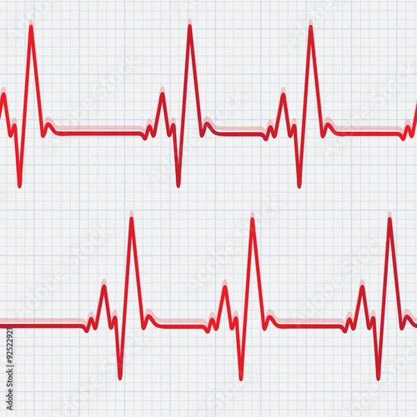 Obraz Seamless pattern with heartbeat