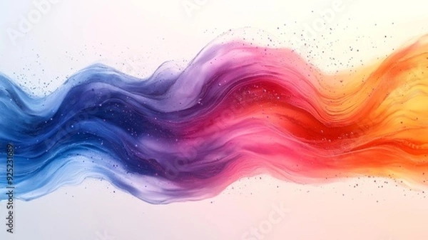 Obraz Abstract fluid wave in gradient colors - generative ai