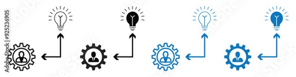 Fototapeta Initiative stroke and solid web icon set. Vector