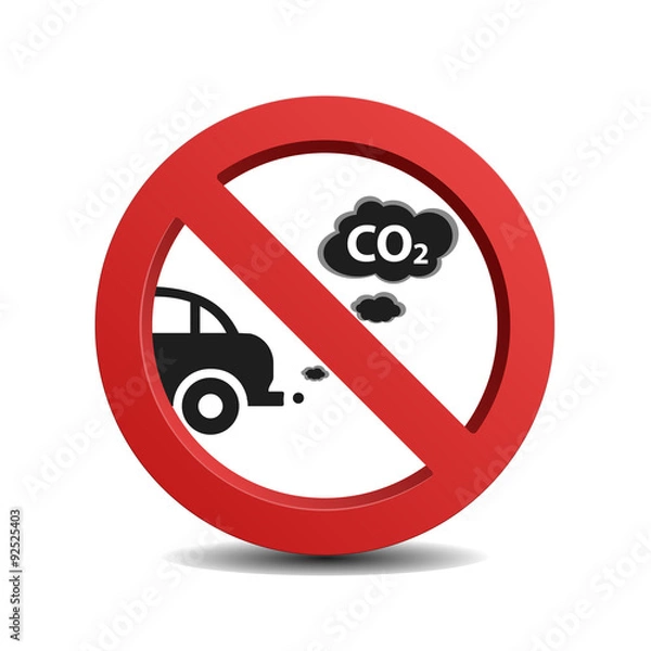 Obraz Stop the engine sign, isolated on white background