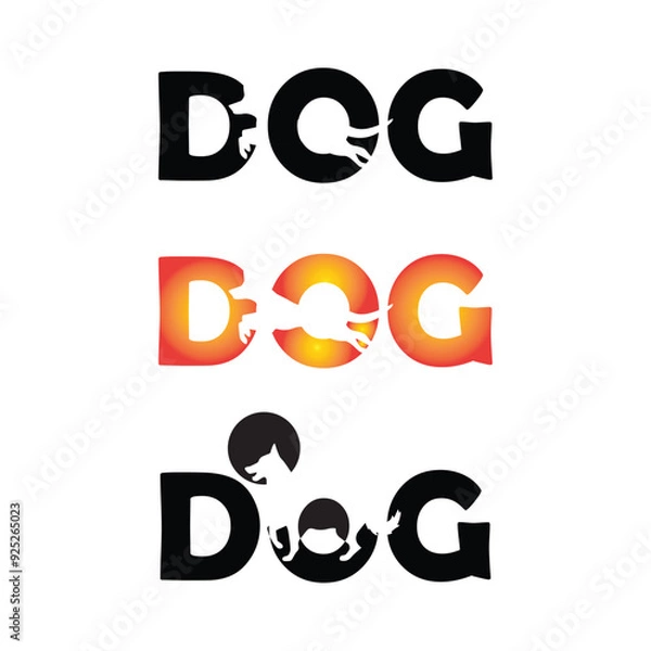 Obraz Dog Text Logos Royalty Vector