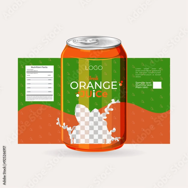 Obraz Refreshing soft drink metal can design in 3d illustration


