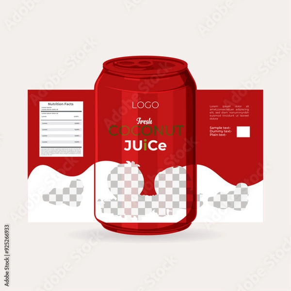 Obraz Refreshing soft drink metal can design in 3d illustration


