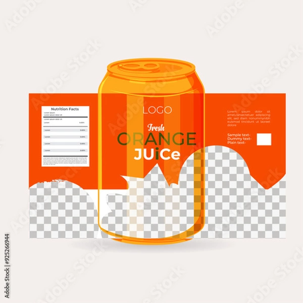 Obraz Refreshing soft drink metal can design in 3d illustration


