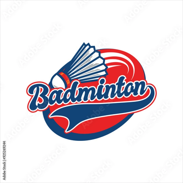 Obraz badminton logo template design