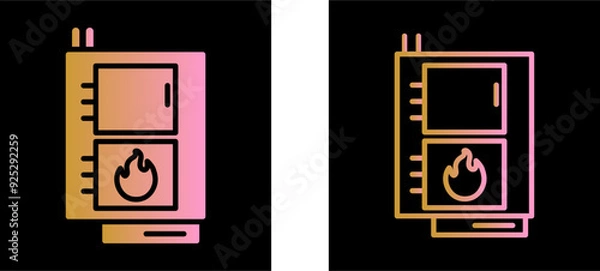Fototapeta Solid Fuel Boiler Vector Icon