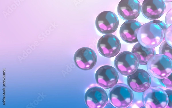 Obraz 綺麗なシャボン玉の3Dイラストレーション