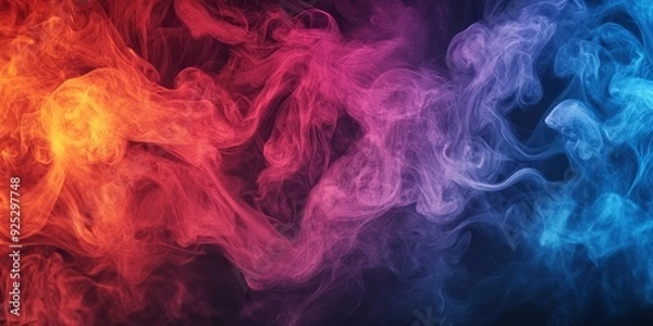 Fototapeta Abstract smoke on a dark background , ai