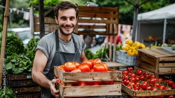 Obraz The Vendor Holding Tomatoes