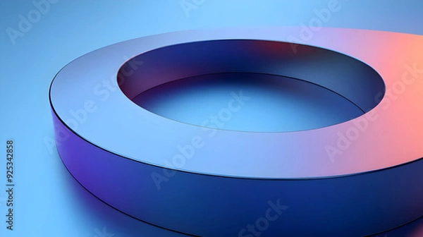 Fototapeta A stylized 3D ring on a smooth gradient background.
