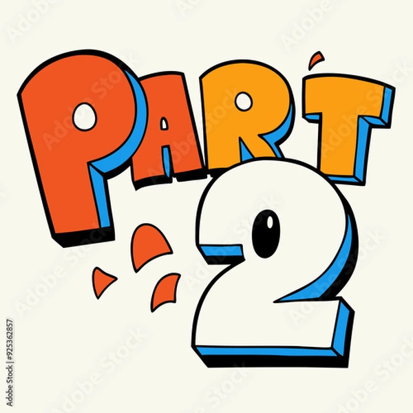 Fototapeta A simple part 2 sign art vector illustrator