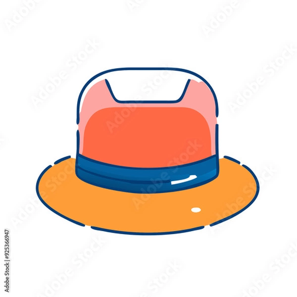 Fototapeta Summer hat icon on a transparent background Summer Icon Cartoon hat illustration Sticker design