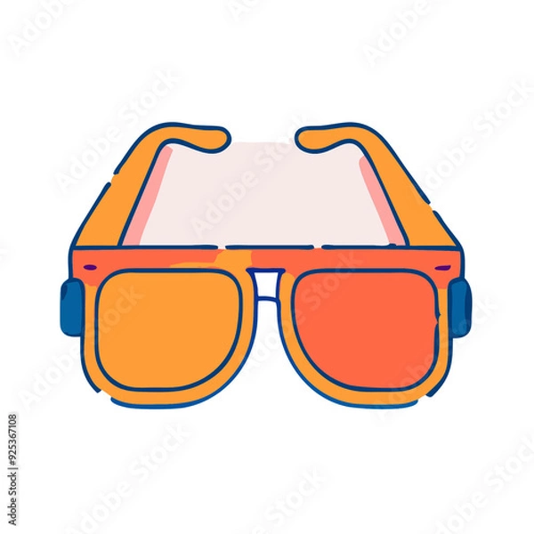 Fototapeta Sunglasses icon on a transparent background Summer Icon Cartoon illustration Sticker design