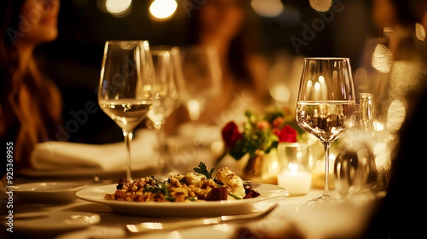 Fototapeta Imagine a dinner party where each course is inspired by a different decade Describe the menu and the guests  reactions