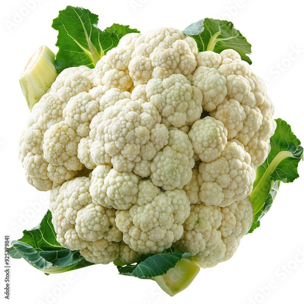 Fototapeta isolated fresh cauliflower on clear background