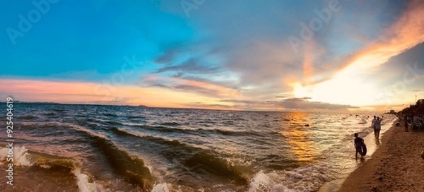 Obraz sunset over the mountains