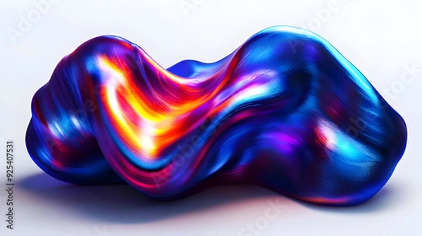 Fototapeta A vibrant, fluid sculpture with swirling colors and glossy textures.