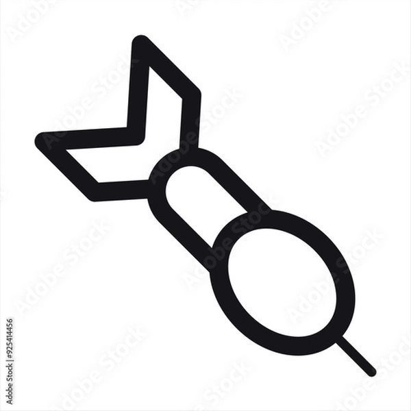 Fototapeta Dart, Target, Sport, Pixel Perfect, Outline Icon.Darts icon on transparent background