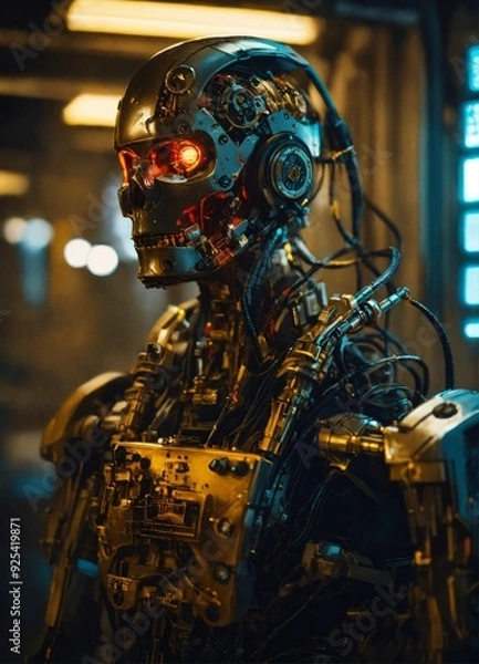 Fototapeta cyber person in the dark