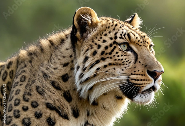 Fototapeta Leopardo común y leopardo albino