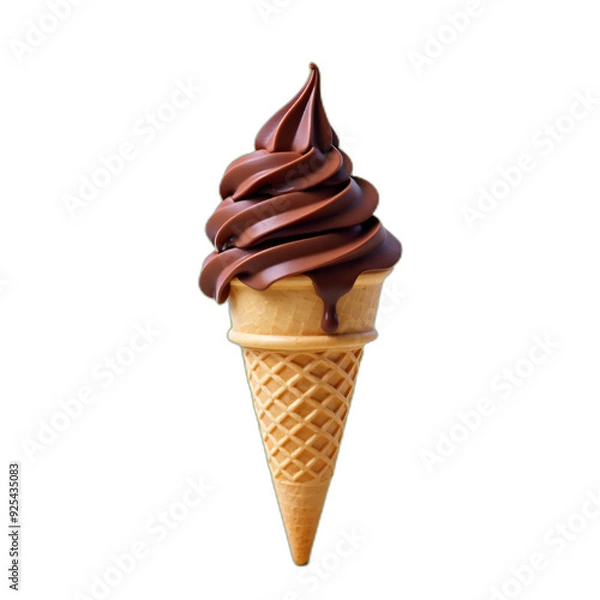 Fototapeta chocolate icecream cone isolated on a transparent background