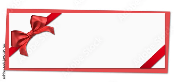 Obraz red ribbon bow on letter