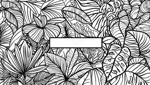 Fototapeta Coloring page flowers, leaves
