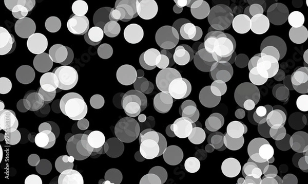 Obraz White circles black background