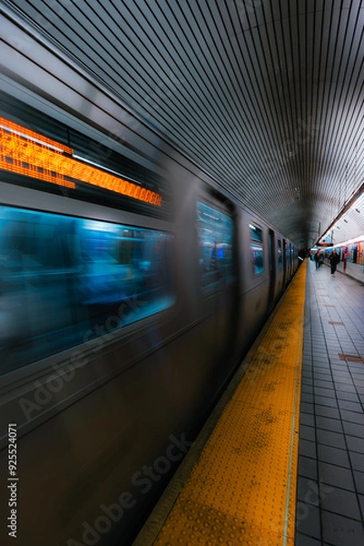Obraz subway train in motion blur