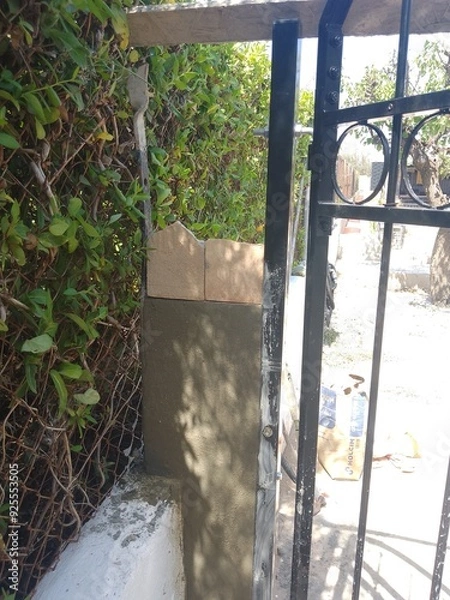 Obraz Construction of Garden Gate Pillars