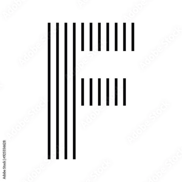 Fototapeta Letter F Logo with Abstract Line Pattern