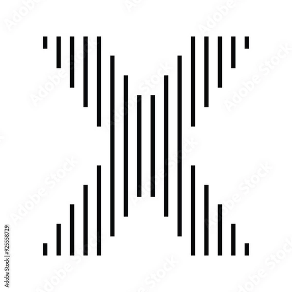 Fototapeta Letter X Logo with Abstract Line Pattern