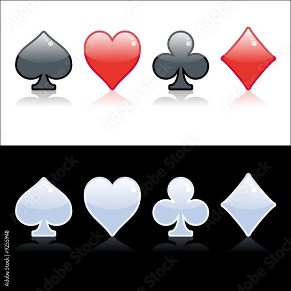 Obraz Poker symbol black, red and crystal isolated