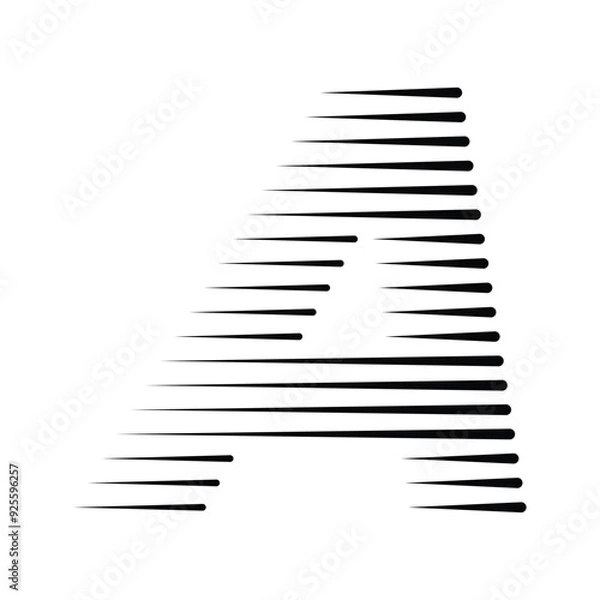 Fototapeta Letter A Logo with Abstract Line Pattern