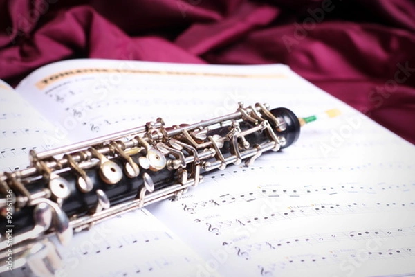 Obraz Oboe auf Noten