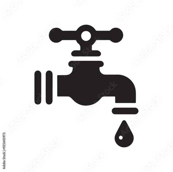 Obraz Water Taps icon silhouette vector illustration 