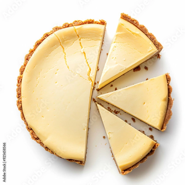 Obraz a pie with a slice missing from it