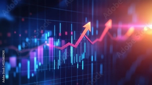 Fototapeta Upward Trend in Business Data.