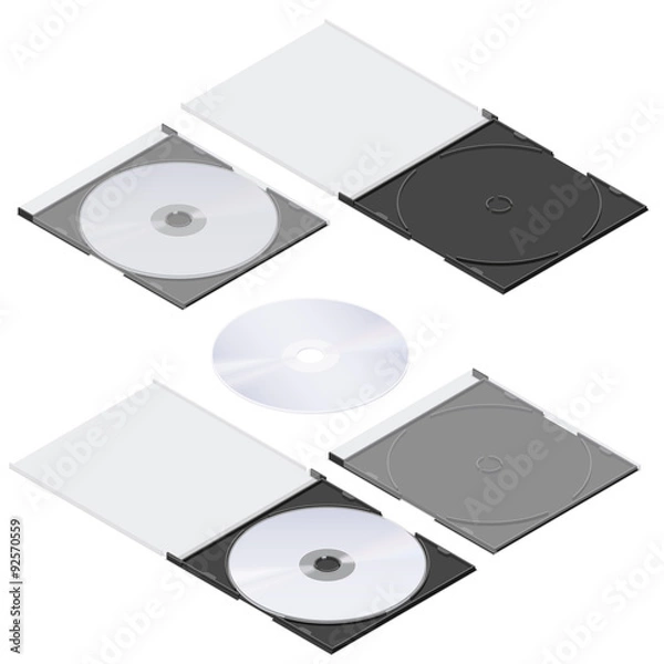 Obraz Compact disc isometric detailed set