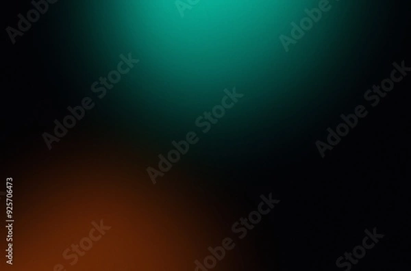 Fototapeta abstract dark background with gradient, colorful ray of green and orange, noise texture, black wallpaper with colorful light, cover header blank 