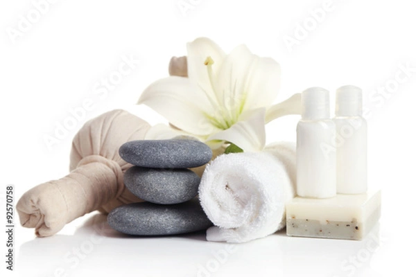 Obraz Beautiful spa composition isolated on white