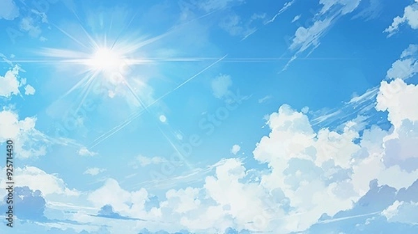 Fototapeta 真夏の太陽と青空2