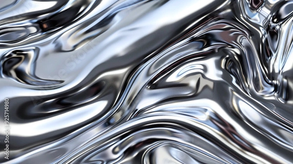 Fototapeta abstract silver liquid metal background