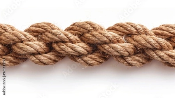 Fototapeta nautical rope knot isolated on white background.