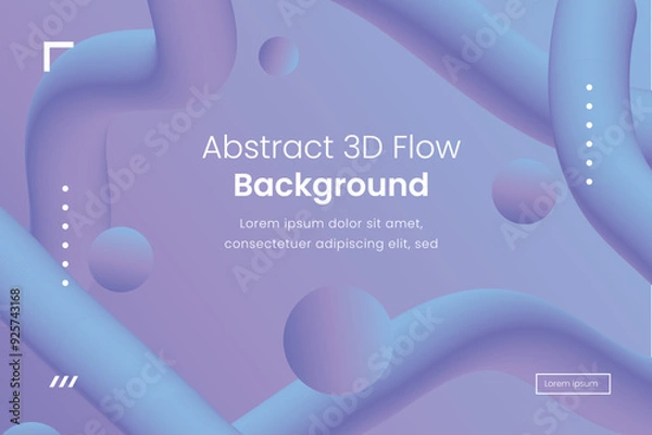 Fototapeta Abstract design background with 3d flow shapes 3