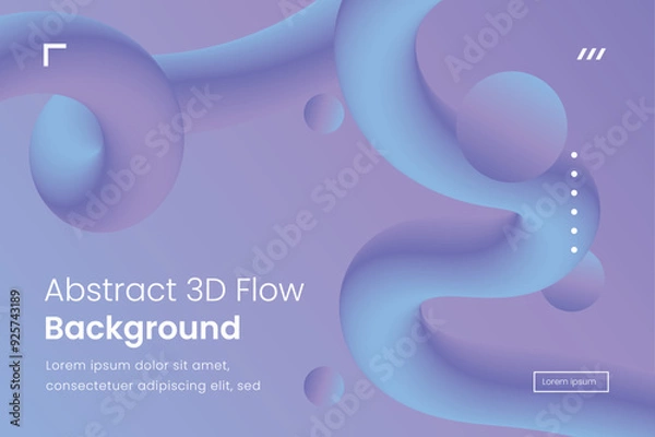Fototapeta Abstract design background with 3d flow shapes 4