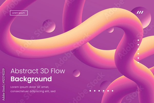 Fototapeta Abstract design background with 3d flow shapes 6